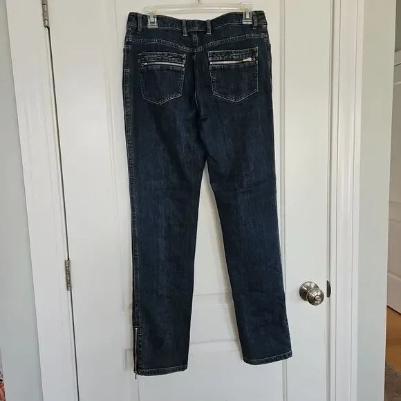 St John Sport Jeans Straight Leg Stretch High Rise‎ Blue Womens 8 - Picture 6 of 6